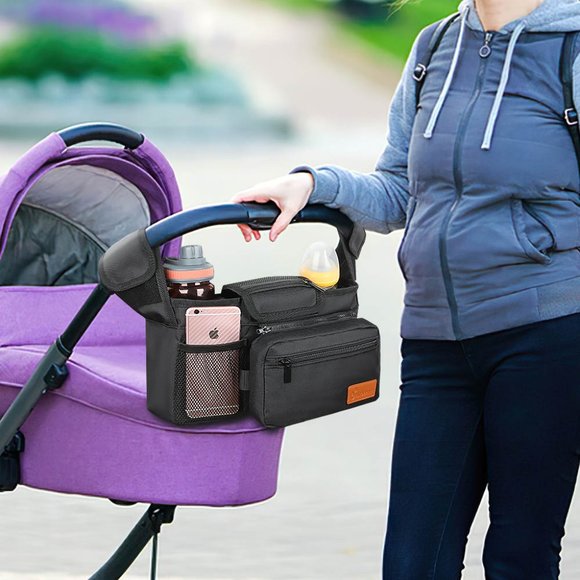 Burbeenye Universal and Adjustable Stroller Organizer Bag for Baby Essentials - Picture 4 of 7